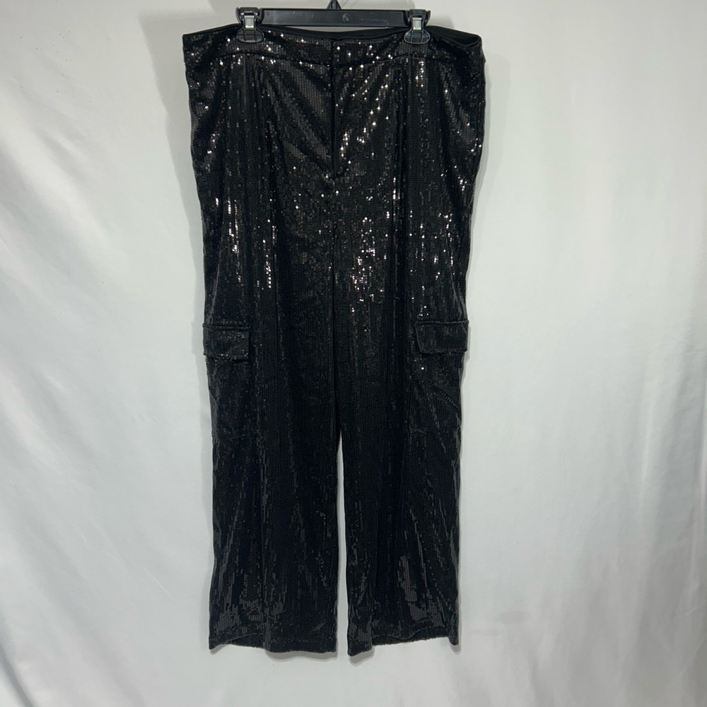 Shimmering Black Sequin Wide Leg Jumpsuit